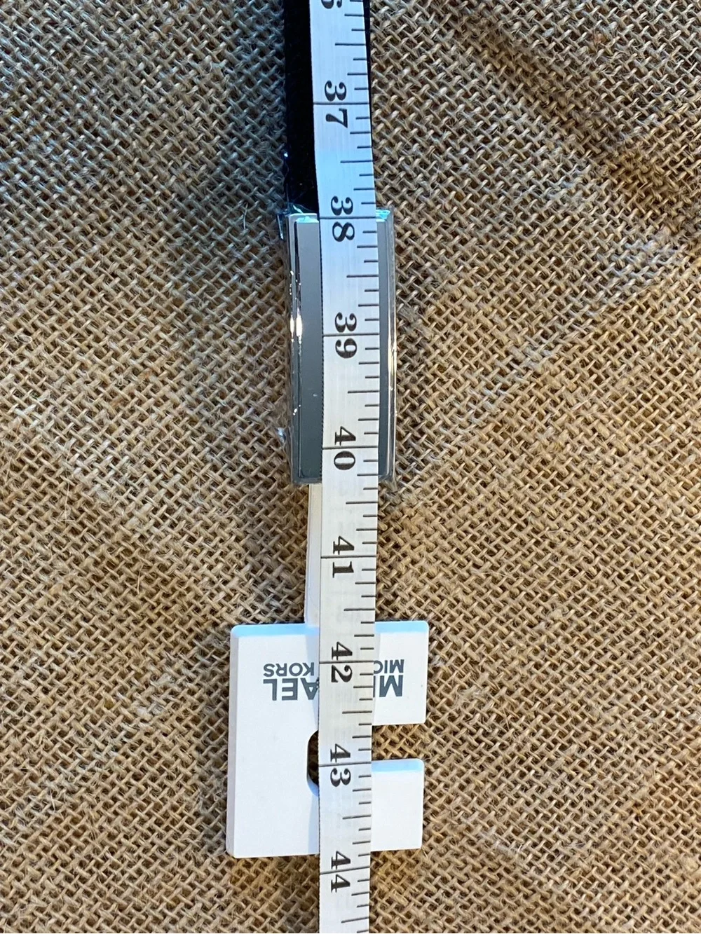 Michael Kors Black Leather Belt with Silver Buckle